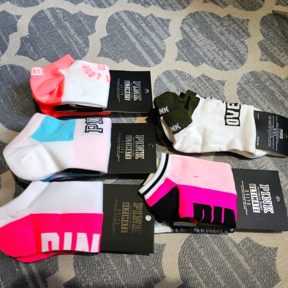 NEW 10 Pairs PINK Victoria's Secret socks